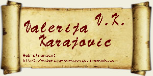 Valerija Karajović vizit kartica